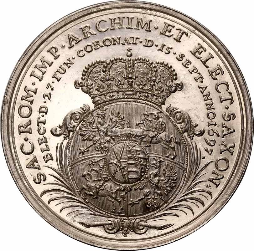 August II Mocny. Medal koronacyjny 1697, srebro